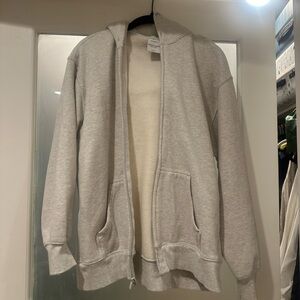 Aritzia Cozy Fleece Sweatshirt in Light Gray